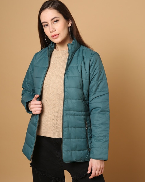 Womens slim hot sale puffer jacket