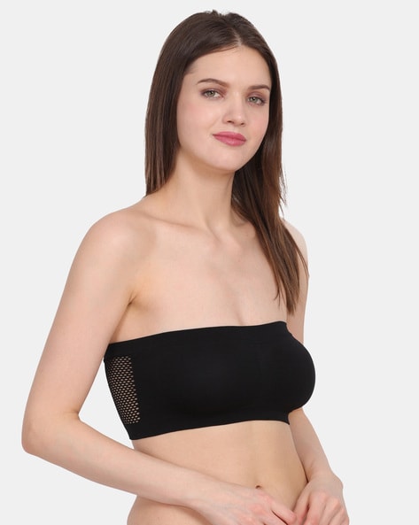 Buy Amour Secret Padded Non-Wired High Coverage Tube Bra - Black