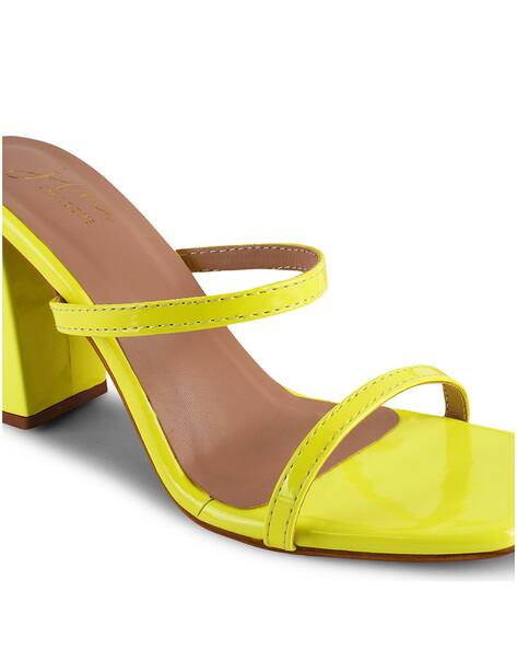 Buy Yellow Heeled Sandals for Women by JM LOOKS Online | Ajio.com