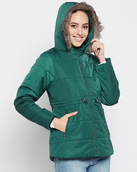 Buy MONTE CARLO Fawn Womens Regular Fit Solid Hooded Jacket | Shoppers Stop-atpcosmetics.com.vn