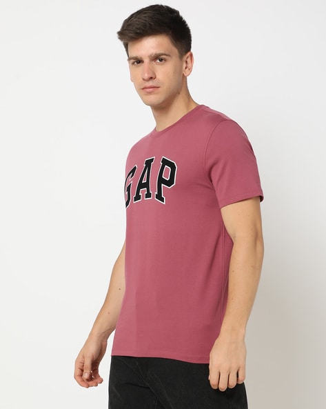 Men Brand Print Regular Fit Crew Neck T Shirt