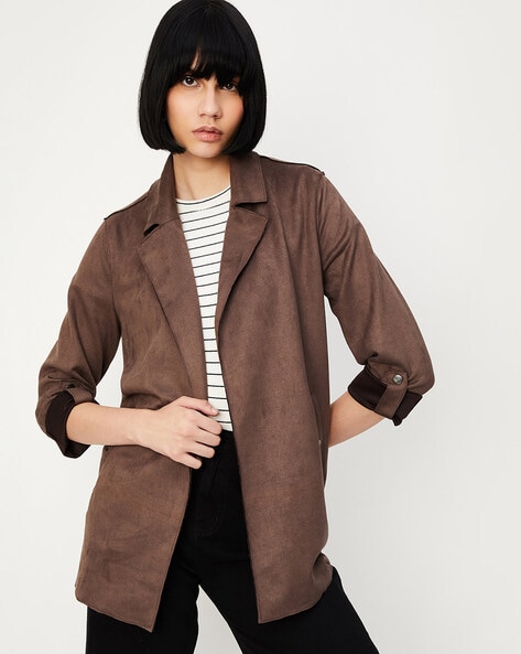 Gathered-sleeve Jacket - Dark khaki green - Ladies | H&M US