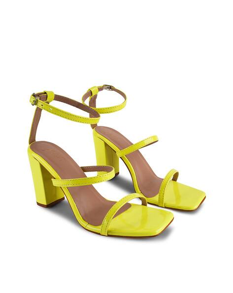Buy Yellow Heeled Sandals for Women by JM LOOKS Online | Ajio.com
