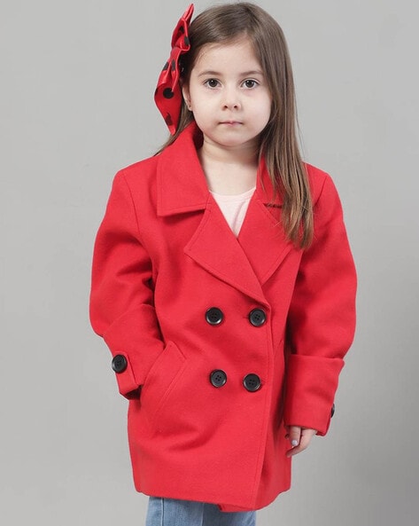 Girls red clearance trench coat