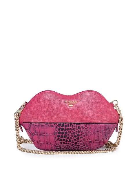 Da Milano Croc-Embossed Travel Wallet with Typographic Metal Accent