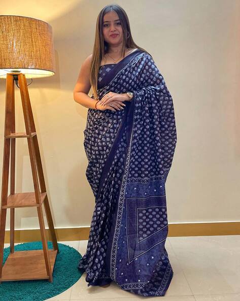 Buy Indigo Blue Banarasi Saree online-KARAGIRI – Karagiri Global