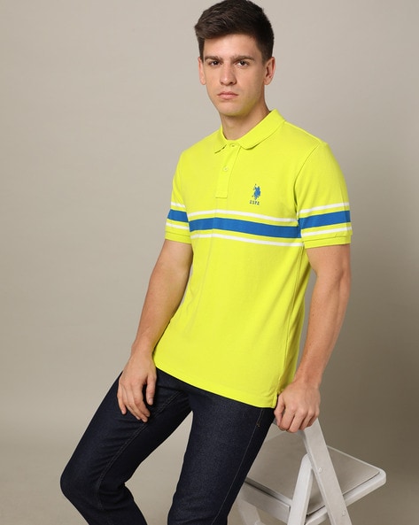 Men Logo Embroidered Slim Fit Polo T-Shirt