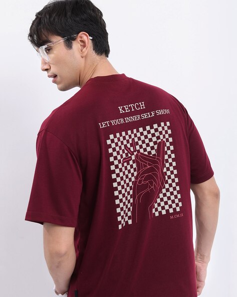 Men Printed Oversized Crew-Neck T-Shirt