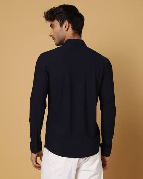 Price History of MUFTI Men Slim Fit Shirt For Men (Navy, XXL) from