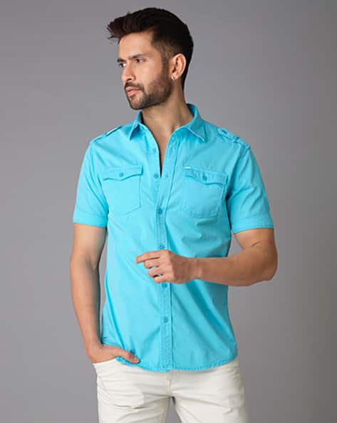 Buy Turquoise Shirts for Men by ROOKIES Online