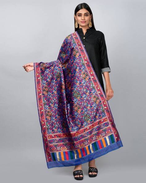 Women Paisley Woven Dupatta with Contrast Border Price in India