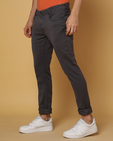 Beige Slim Fit Linen Pants for Men by GentWith.com