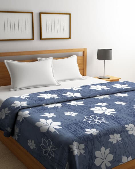 Cortina Eyelet Curtain Floral Print Double Blanket