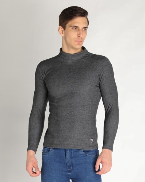 Buy Men's Super Combed Cotton Rich Half Sleeved Thermal Undershirt with  Stay Warm Technology - Black 2400