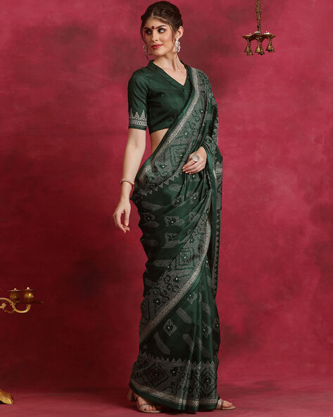 Buy Green Sarees for Women by Saree mall Online