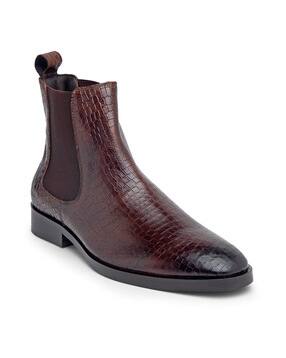 teakwood leathers Boots with Textured Detail-picture-11