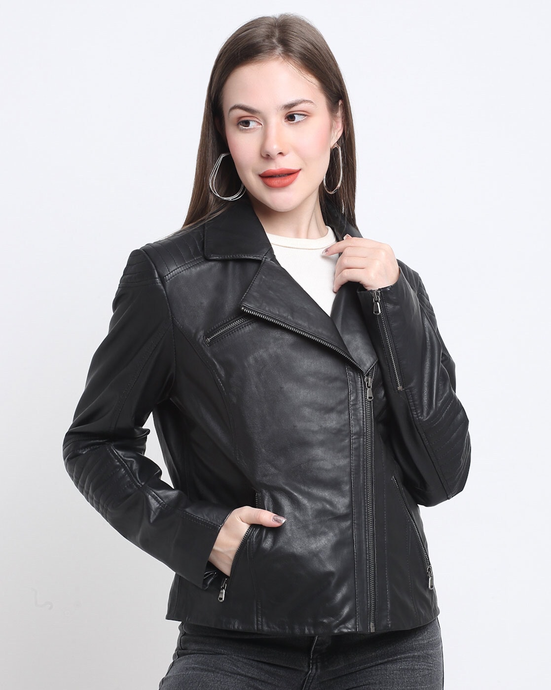 Buy teakwood leathers black jackets in India @ Limeroad