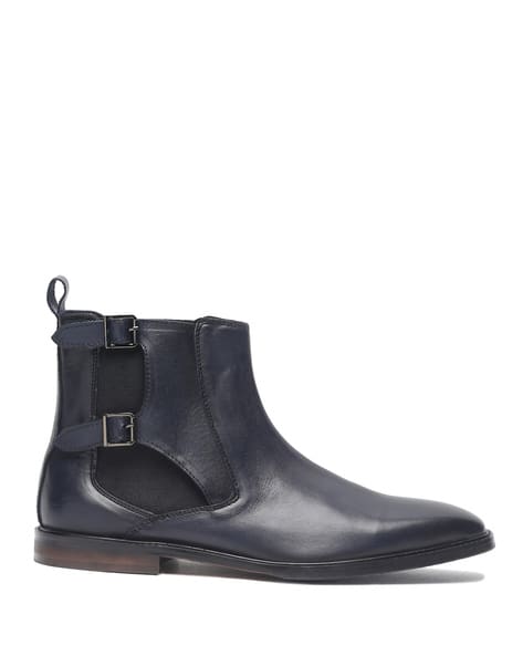 TEAKWOOD LEATHERS Mid-Calf Slip-On Chelsea Boots