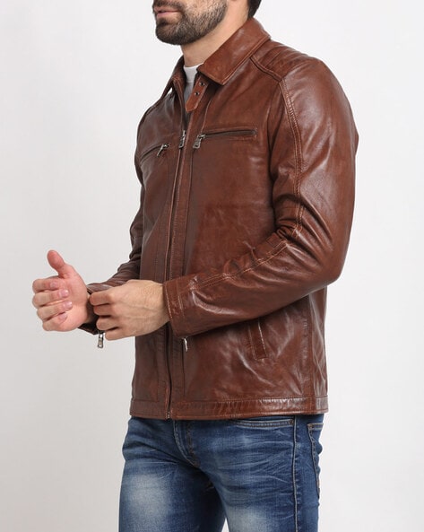 Buy Brown Jackets Coats for Men by TEAKWOOD LEATHERS Online