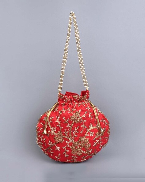 LAMANSH (Size - 8*9 inch) Set of 5 Designer Potli bags for women / Emb –  Lamansh