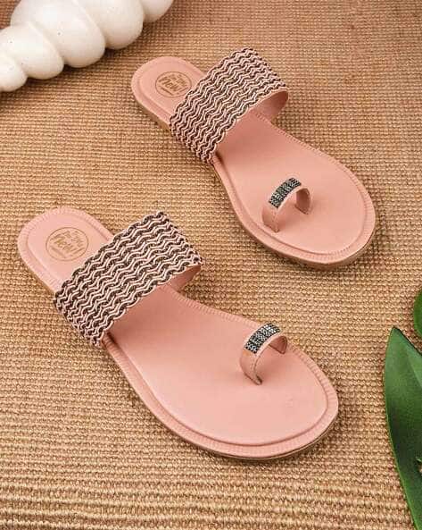 Women Embellished Toe-Ring Sandals