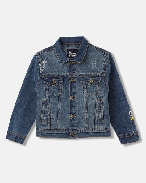 Blue Giraffe Boys Washed Denim Jacket