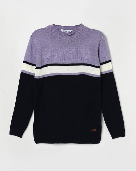 Boys Colourblock High-Neck Sweater