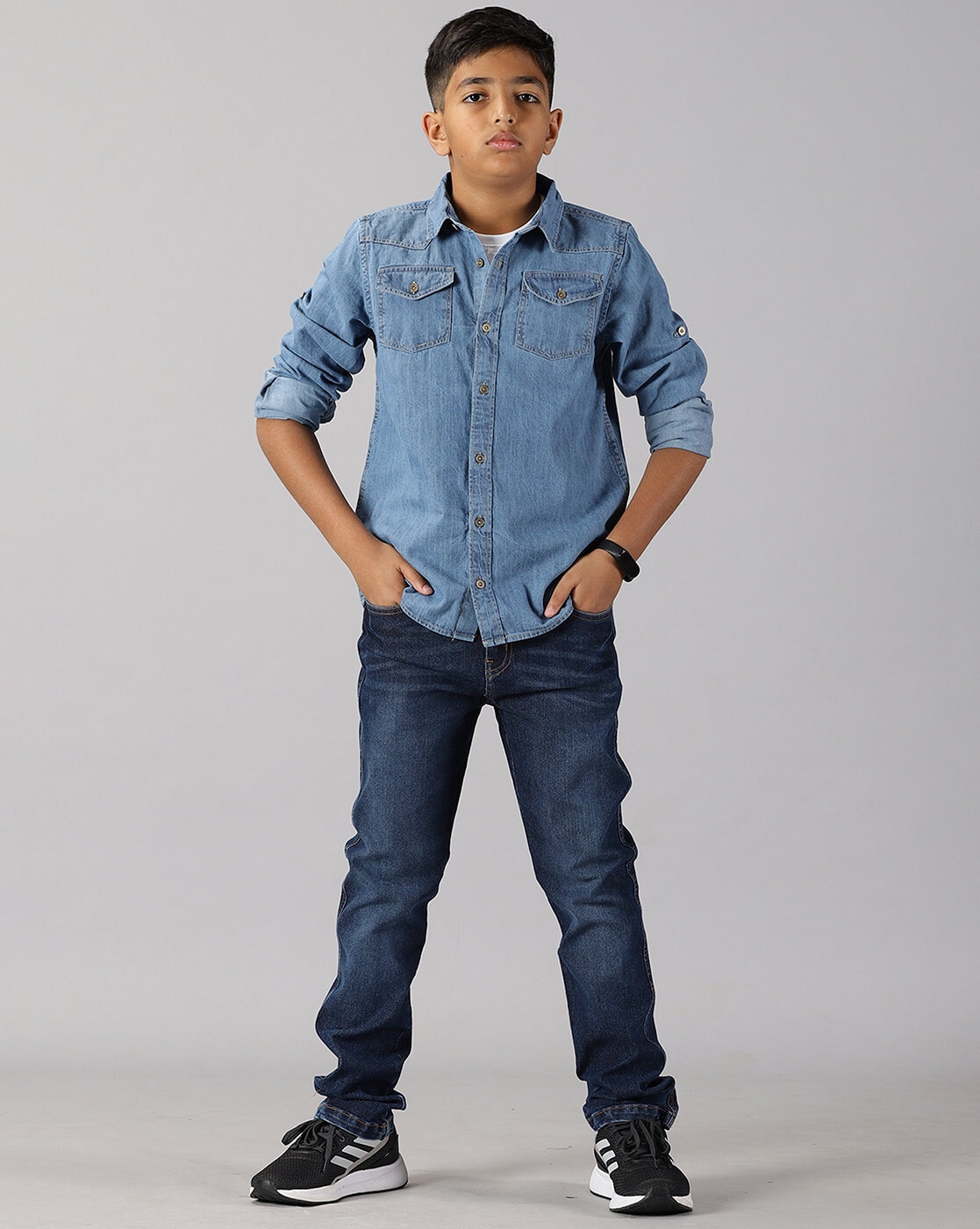 Boy's Trendy Denim Outfit Vest Hoodie Jeans Set Casual Long - Temu