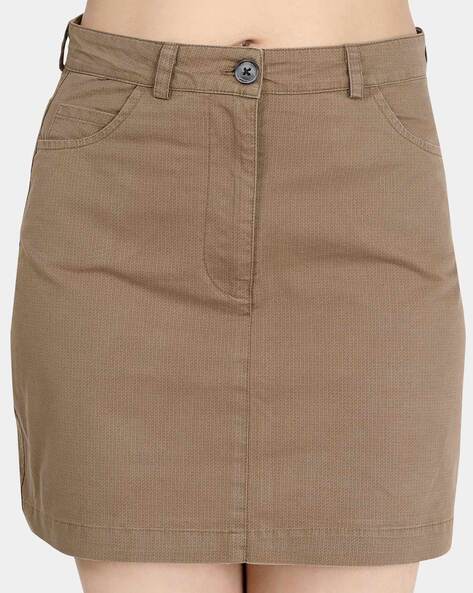 Maisy Pleated Denim Skirt Khaki – Shoreline Sugars Boutique