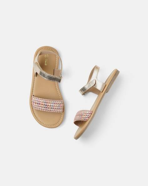 Girls Flat Sandals with Velcro Fastening