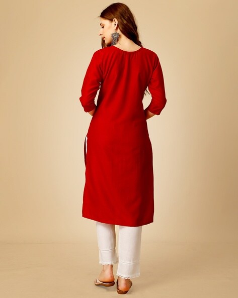 Red Leggings Kurtas Set - Buy Red Leggings Kurtas Set online in India