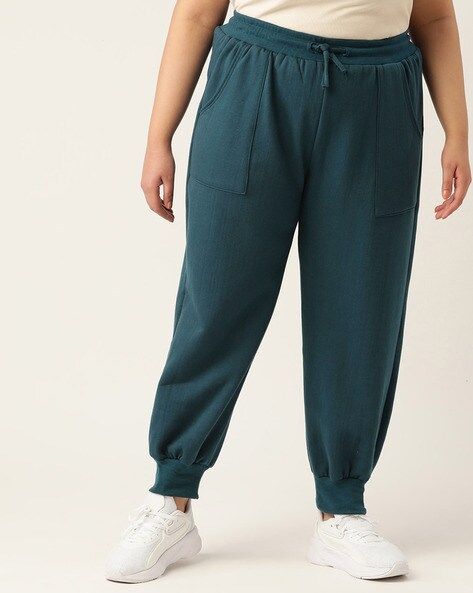 Teal Blue Wide Leg Scalloped Pocket Corduroy Trousers | Oliver Bonas