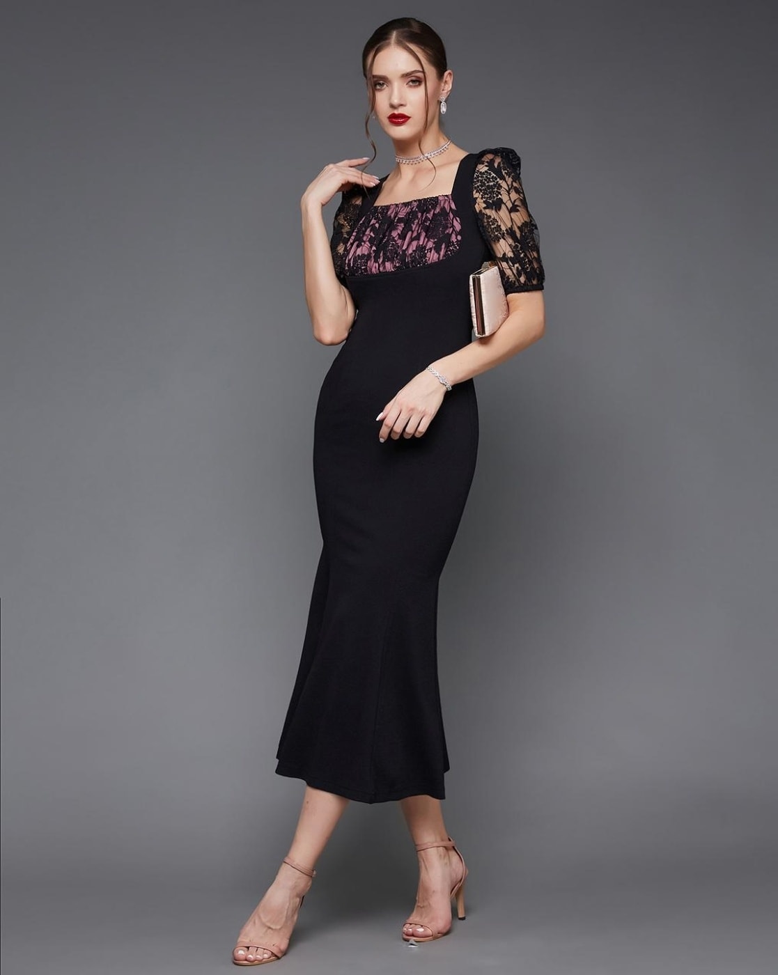 Rona Deep V-neck Full Length Lace Formal Dress JNC1013 by Nicoletta  collection for Jadore Evening Dress