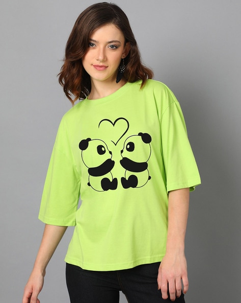 Women Oversized Fit Round-Neck T-Shirt