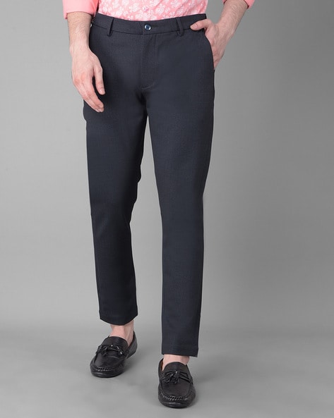 Autumn Men Plaid Business Casual Slim Fit Ankle Trousers Formal Pants | eBay