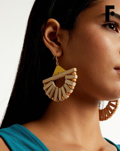 Brown Circular Drop Earrings – DIVAWALK | Online Shopping for Designer  Jewellery, Clothing, Handbags in India