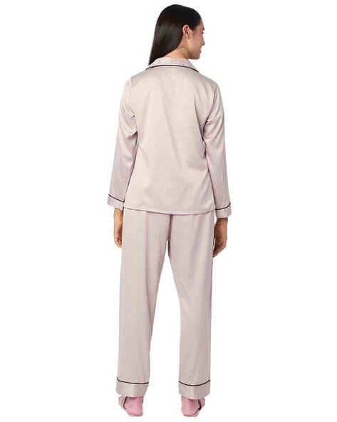 Beige best sale satin pyjamas