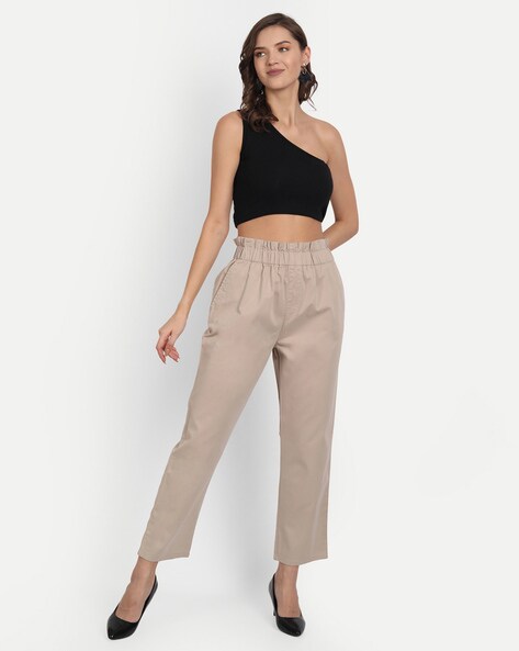 Womens White High Waisted Trousers | NA-KD