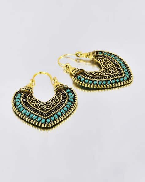 Buy Green Earrings for Women by Yellow Chimes Online