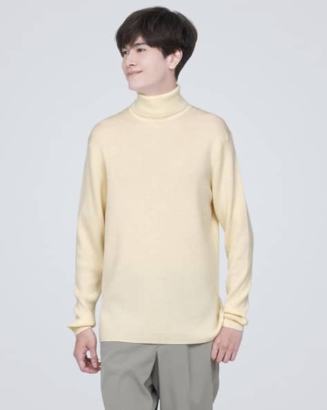 Washable High-Gauge Turtleneck Ribbed Sweater