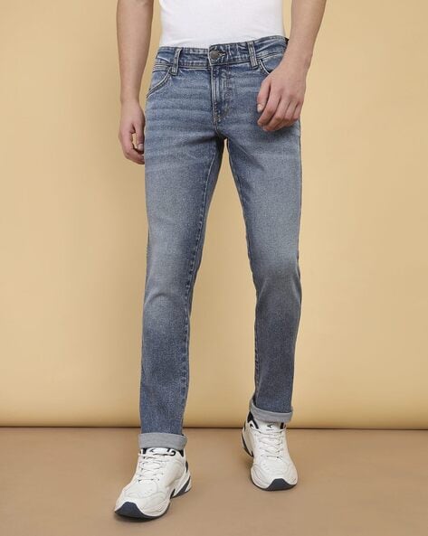 Men Slim Fit Jeans with Insert Pockets