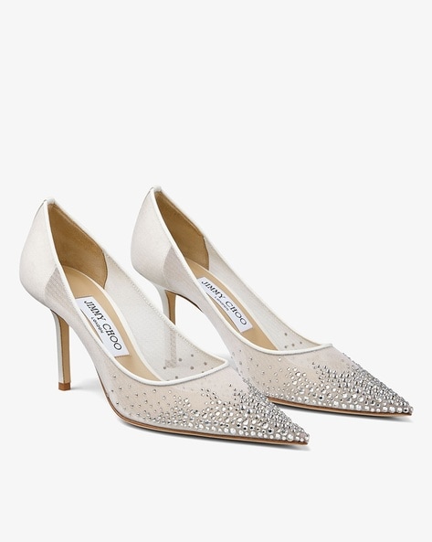 Crystal Couture Crystal Summer Mesh Pointed Ladies Court Shoes - Crystal  Couture