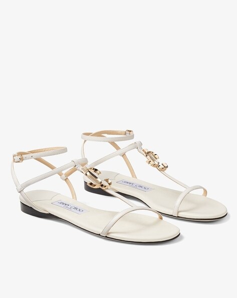 Gal Flat logo raffia sandals in neutrals - Jimmy Choo | Mytheresa