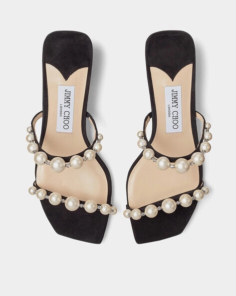 Crystal studded sandals hot sale