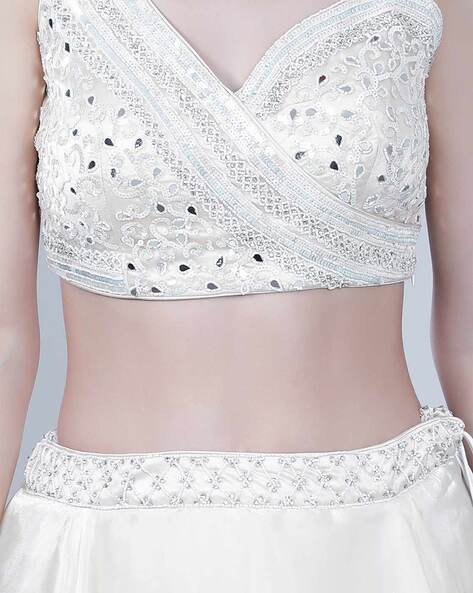 Designer Pakistani silver Lehenga for Wedding #BN193