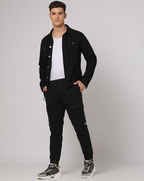 Oversized Leather Pants : Men Trousers Black | GCDS®