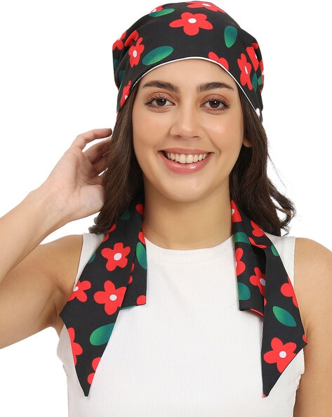Women Floral Print Turban Style Bandana Scarf Price in India