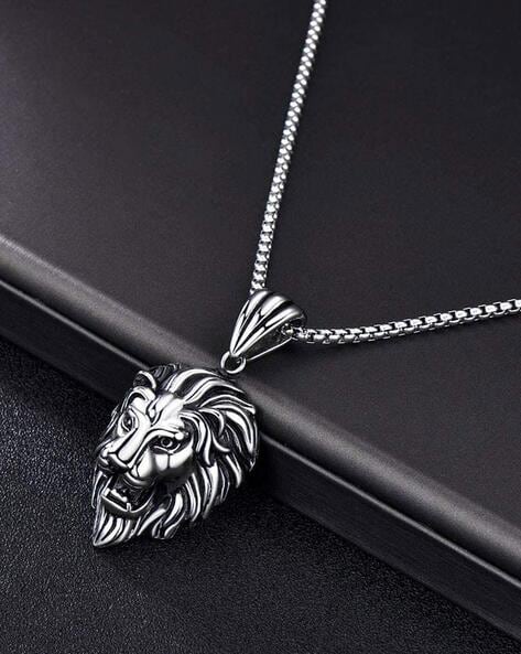 Silver Necklace for Men Lion Symbol 925 Sterling Silver / Sezgin Jewels