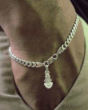 akshat sapphire Silver Curb Bracelet with Khatu Shyam-picture-25