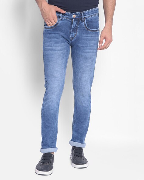 Buy Navy Blue Jeans for Men by Crimsoune club Online | Ajio.com